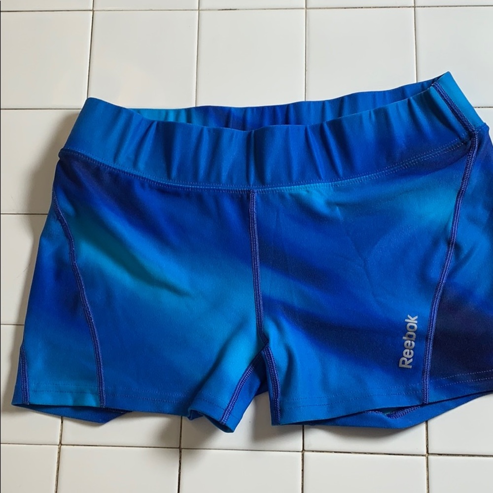 blue ombre compression shorts